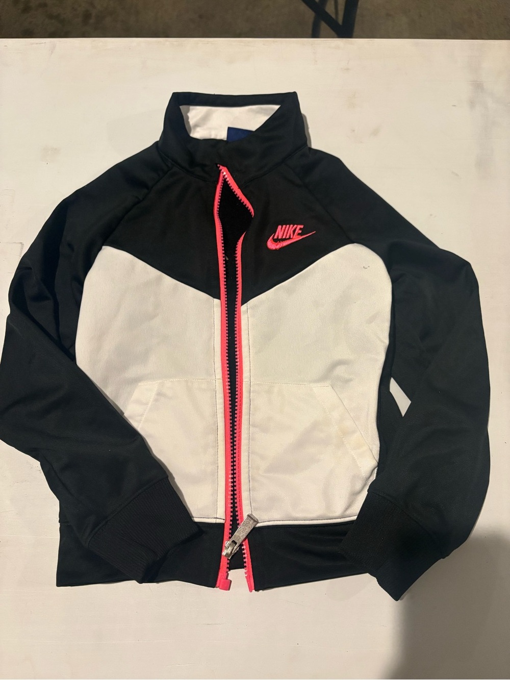 Nike Black and White Jacket with Pink Accents